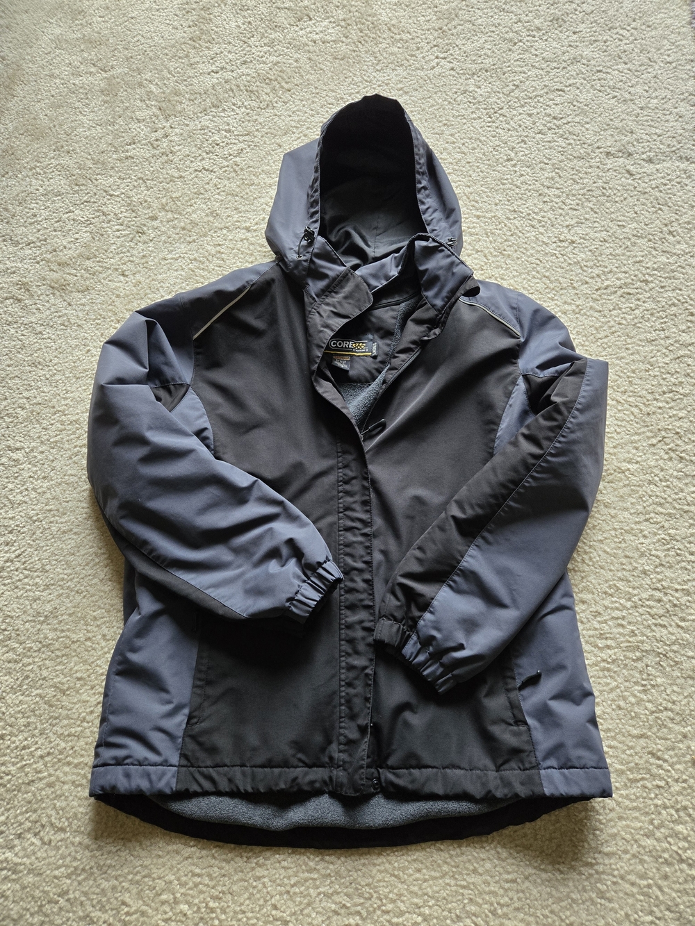 Women's Hooded Jacket - Black & Dark Gray
